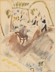 Två män som äter av Jules Pascin