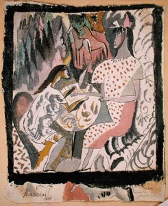 Två kvinnor vid ett cirkulärt bord, South Carolina av Jules Pascin