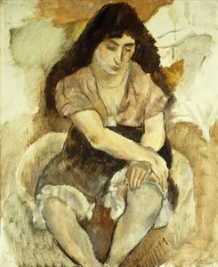Sittande för ung kvinna; Sittande ung flicka, 1921 av Jules Pascin