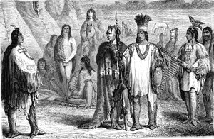 CREEKS indianer, från sydöstra USA. Gravyr 1885