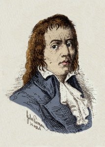 Franska revolutionen: "Porträtt av Francois Babeuf dit Gracchus (1760-1797) revolutionär" teckning av Jules Porreau av Jules Porreau