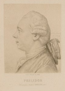 Porträtt av François-André Danican Philidor 1726-1795. av Jules Porreau