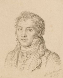 Porträtt av violinisten och kompositören Louis-Luc Loiseau de Persuis 1769-1819, 1849. av Jules Porreau