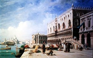 The Quayside, Venedig av Jules Romain Joyant