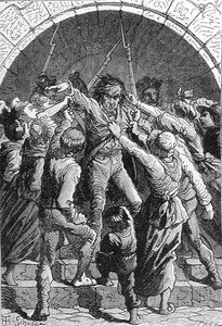 "Death to the Royalists", graverad av Stephane Pannemaker (1847-1930), från "The History of France", av Emile de Bonnechose, utgiven av Ward, Lock and Co, London (gravyr)