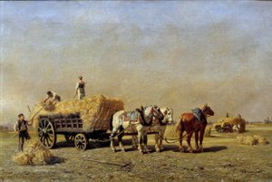The Reapers Detail of a Painting av Jules Veyrassat (1828-1893) Reims Museum of Fine Arts från 1800-talet
