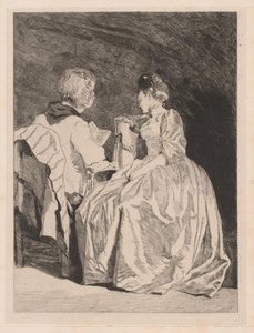 La Lecture (The Reading) av Jules de Goncourt, after Jean Honoré Fragonard