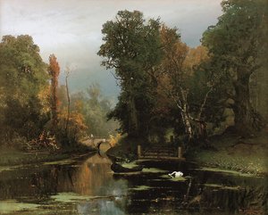 Övervuxen damm Gatchina park, 1878