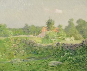 Landskap och gård, ca 1895 (olja på duk) av Julian Alden Weir