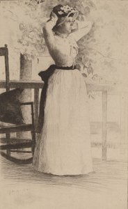 Porträtt av fröken Hoe, 1889. av Julian Alden Weir