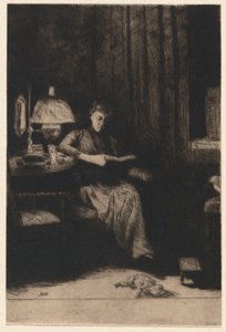 Aftonlampan av Julian Alden Weir