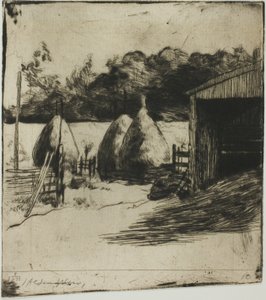 Höstackarna av Julian Alden Weir