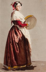 Italiensk kvinna med tamburin av Julie Wilhelmine Hagen Schwarz