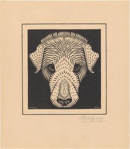 hundhuvud av Julie de Graag (signed by artist)