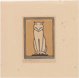 sittande katt av Julie de Graag (signed by artist)