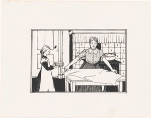 Kvinna och flicka dukar ett bord av Julie de Graag