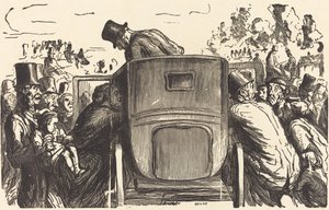 Universell utställning: Utlänningen hittar alla önskvärda faciliteter... av Julien Antoine Peulot after Honoré Daumier