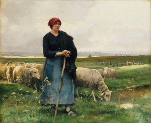 En herdinna med sin flock, av Julien Dupre