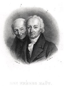 Bröderna Hauy: Rene-Just (1743-1822) och Valentin Hauy (1745-1822) graverade av Alphonse Boilly (1801-67) (gravyr) (s/v foto) av Julien Leopold (after) Boilly