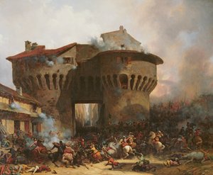 Strid vid Porte Pannessac 1562, c.1833 av Julien Michel Gue