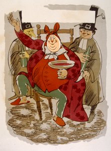 Humoristisk vinillustration 1946. Illustration av Julien Pavil