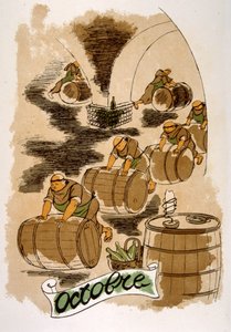 ユーモラスなワイン イラスト 1946.Illustration by Julien Pavil Swedish