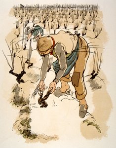 Humoristisk vinillustration 1946. Illustration av Julien Pavil av Julien Pavil