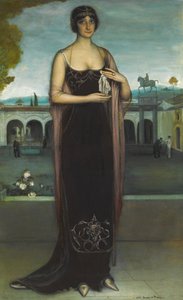 Porträtt av Adela Carboné 1890-1960, ca. 1911. av Julio Romero de Torres