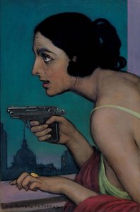 Kvinna med pistol, 1925.