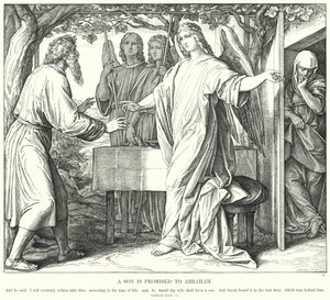 En son utlovas till Abraham (gravyr) av Julius (after) Schnorr von Carolsfeld