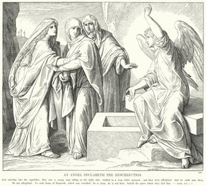 En ängel förkunnar uppståndelsen (gravyr) av Julius (after) Schnorr von Carolsfeld