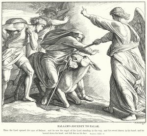 Bileams resa till Balak (gravyr) av Julius (after) Schnorr von Carolsfeld