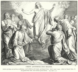 Kristus stiger upp till himlen (gravyr) av Julius (after) Schnorr von Carolsfeld