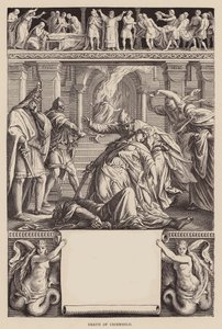 Nibelungens sång: Criemhilds död (gravyr) av Julius (after) Schnorr von Carolsfeld
