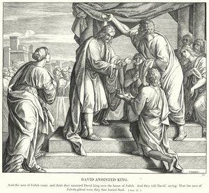 David Ointed King (gravyr) av Julius (after) Schnorr von Carolsfeld