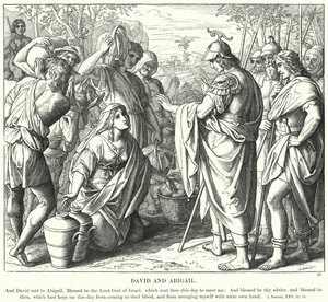David och Abigail (gravyr) av Julius (after) Schnorr von Carolsfeld