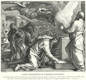 Davids olydnad när det gäller att numrera folket (gravyr) av Julius (after) Schnorr von Carolsfeld