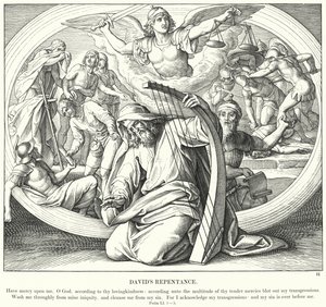 Davids ånger (gravyr) av Julius (after) Schnorr von Carolsfeld