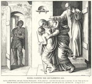 Elisa reser Sunemmitens Son (gravyr) av Julius (after) Schnorr von Carolsfeld