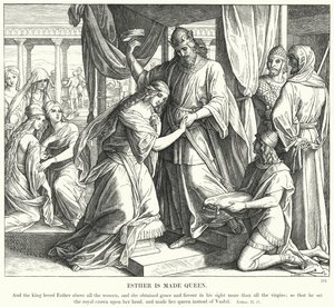 Esther is Made Queen (gravyr) av Julius (after) Schnorr von Carolsfeld