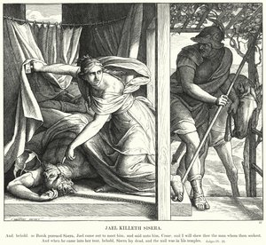 Jael Killeth Sisera (gravyr) av Julius (after) Schnorr von Carolsfeld