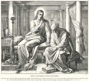Jesus samtalar med Nikodemus (gravyr) av Julius (after) Schnorr von Carolsfeld