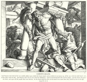 Simsons död (gravyr) av Julius (after) Schnorr von Carolsfeld
