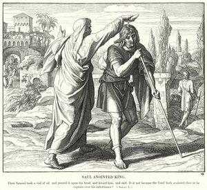 Saul Ointed King (gravyr) av Julius (after) Schnorr von Carolsfeld