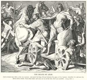 Ahabs död (gravyr) av Julius (after) Schnorr von Carolsfeld