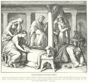 Davids barns död (gravyr) av Julius (after) Schnorr von Carolsfeld