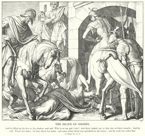 Jesebels död (gravyr) av Julius (after) Schnorr von Carolsfeld
