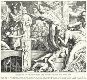 Den förstföddes död och israeliternas befrielse (gravyr) av Julius (after) Schnorr von Carolsfeld