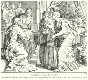 Namnet på Johannes Döparen (gravyr) av Julius (after) Schnorr von Carolsfeld