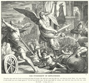Störtandet av Sanherib (gravyr) av Julius (after) Schnorr von Carolsfeld